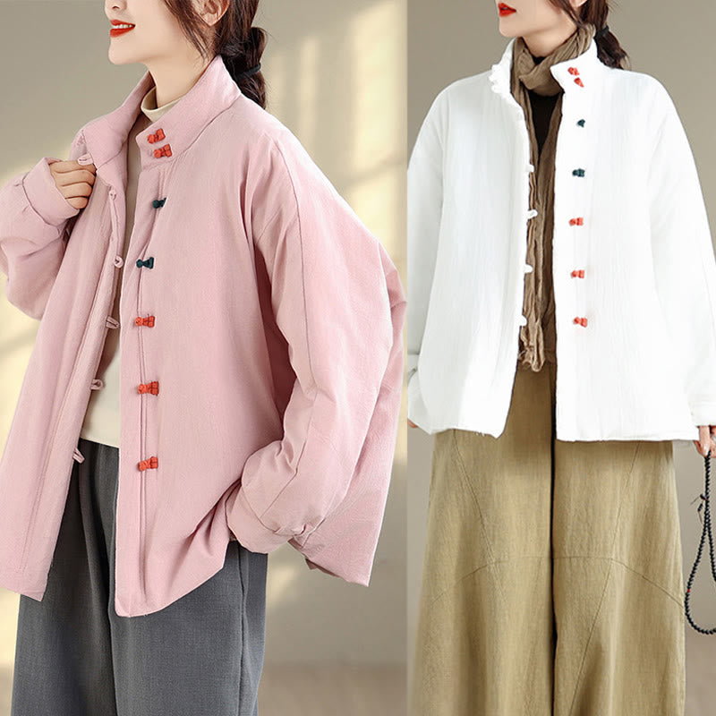 Tactile Cotton Thick Frog-Button Mindful Winter Jacket