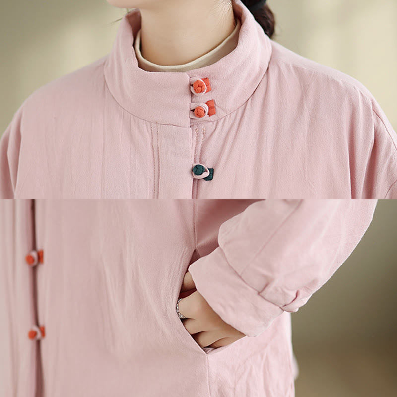 Tactile Cotton Thick Frog-Button Mindful Winter Jacket