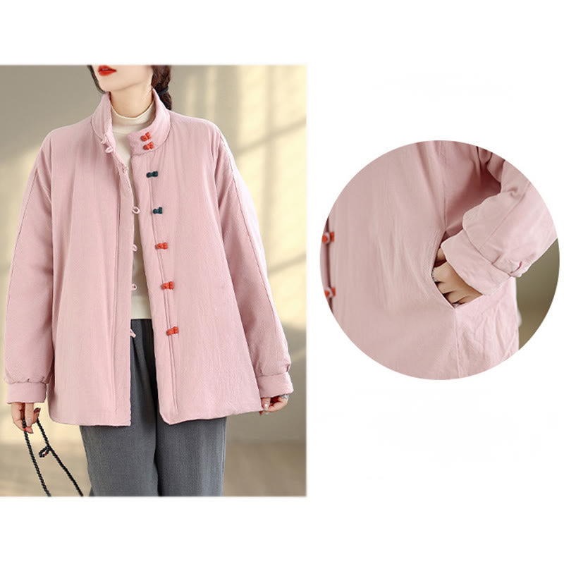 Tactile Cotton Thick Frog-Button Mindful Winter Jacket