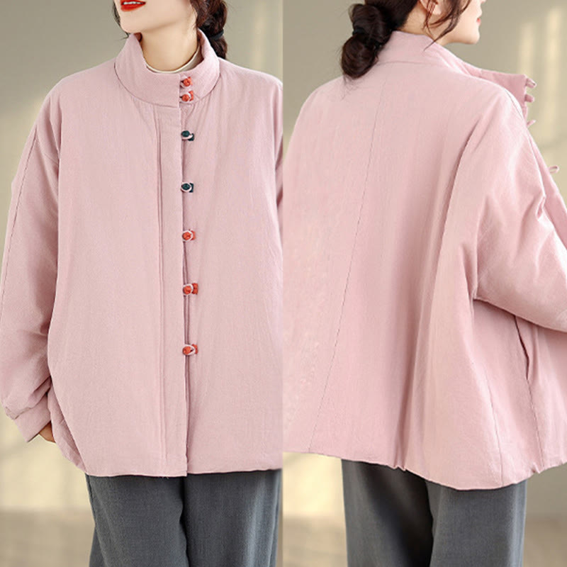 Tactile Cotton Thick Frog-Button Mindful Winter Jacket