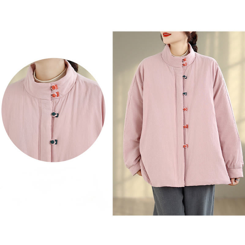 Tactile Cotton Thick Frog-Button Mindful Winter Jacket