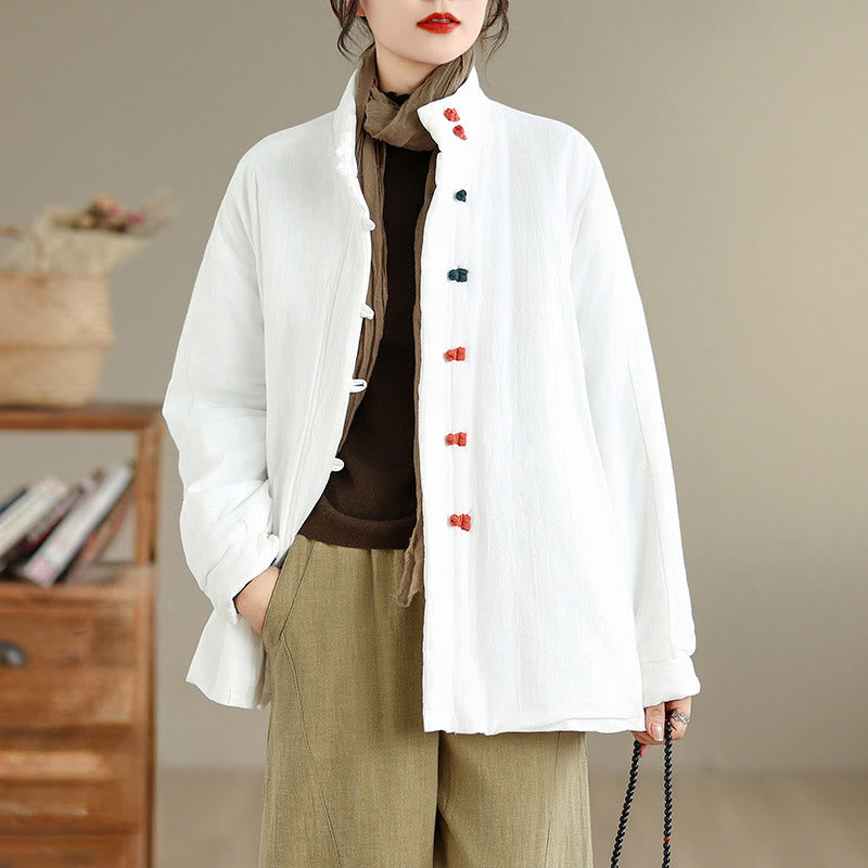 Tactile Cotton Thick Frog-Button Mindful Winter Jacket