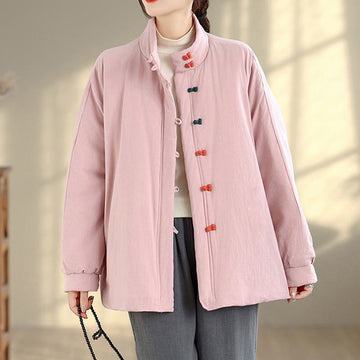 Tactile Cotton Thick Frog-Button Mindful Winter Jacket