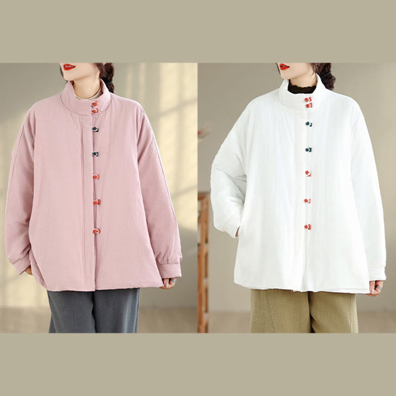 Tactile Cotton Thick Frog-Button Mindful Winter Jacket