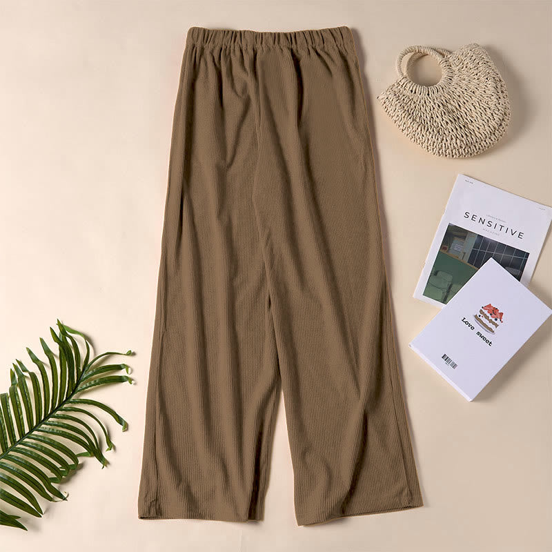 Casual Corduroy Straight-leg Women's Pants With Pockets