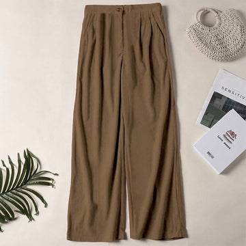 Casual Corduroy Straight-leg Women's Pants With Pockets