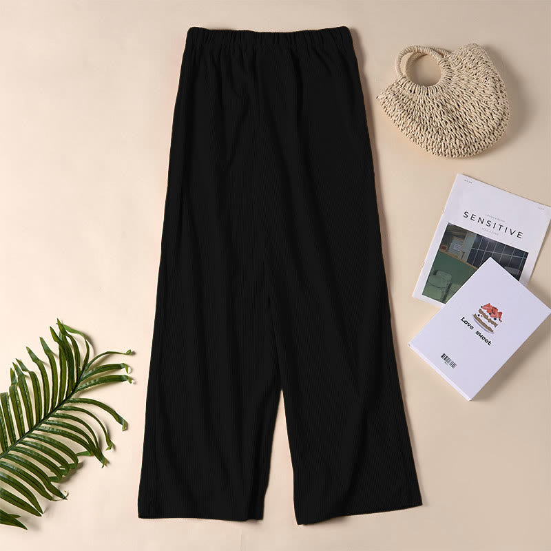 Casual Corduroy Straight-leg Women's Pants With Pockets