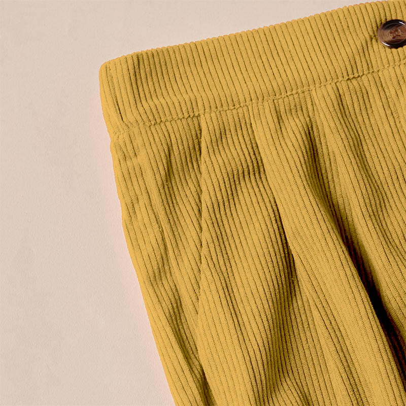 Casual Corduroy Straight-leg Women's Pants With Pockets
