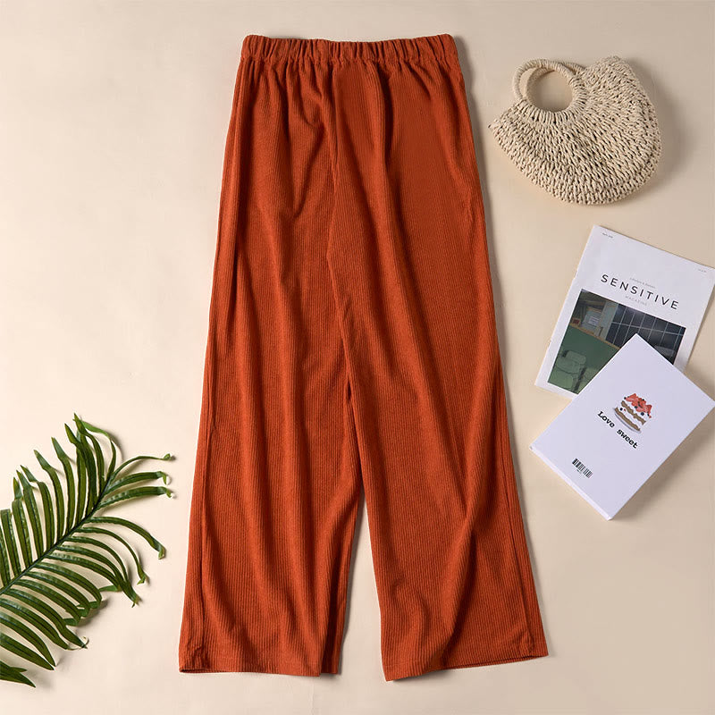 Casual Corduroy Straight-leg Women's Pants With Pockets