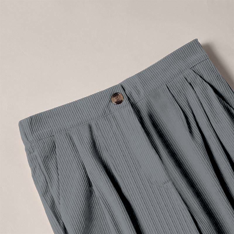 Casual Corduroy Straight-leg Women's Pants With Pockets