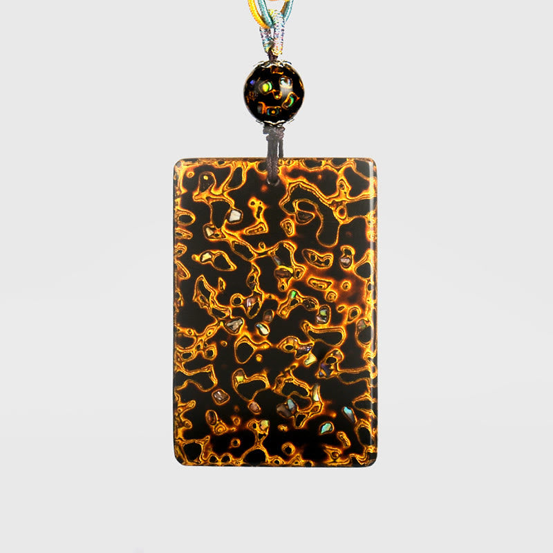 Handcrafted Lacquer Craft Sandalwood Protection Pendant Necklace
