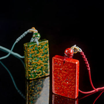 Handcrafted Lacquer Craft Sandalwood Protection Pendant Necklace