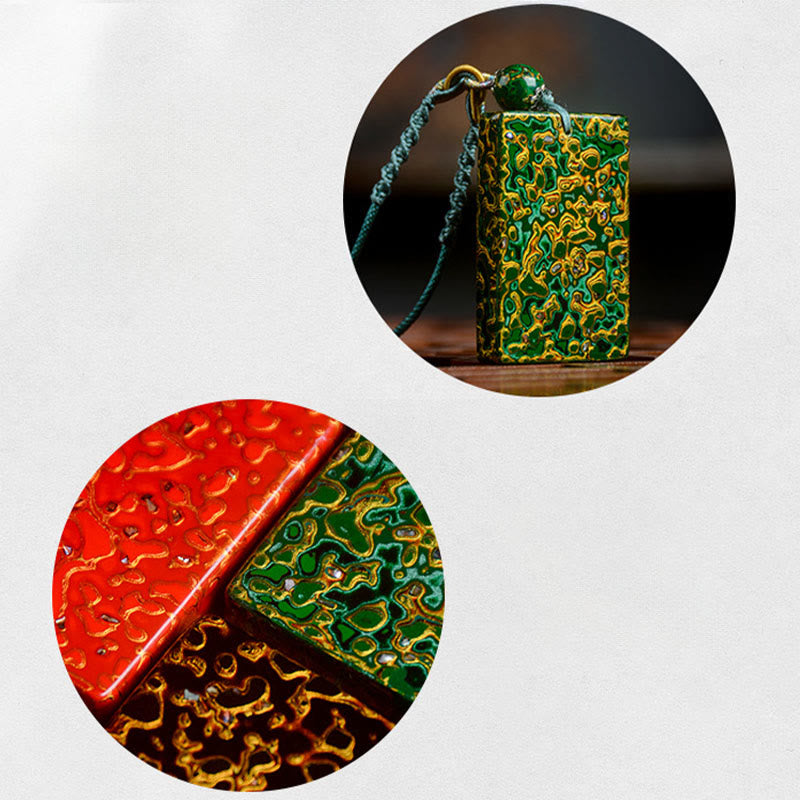 Handcrafted Lacquer Craft Sandalwood Protection Pendant Necklace