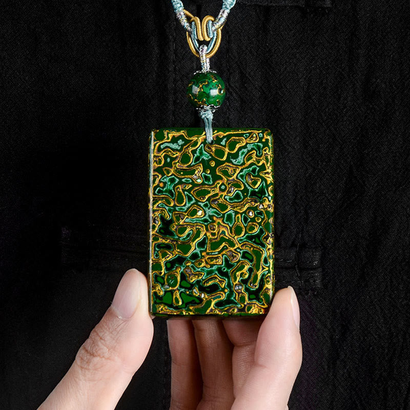 Handcrafted Lacquer Craft Sandalwood Protection Pendant Necklace