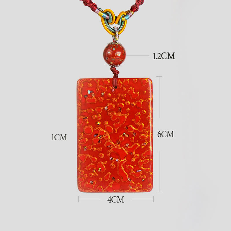 Handcrafted Lacquer Craft Sandalwood Protection Pendant Necklace