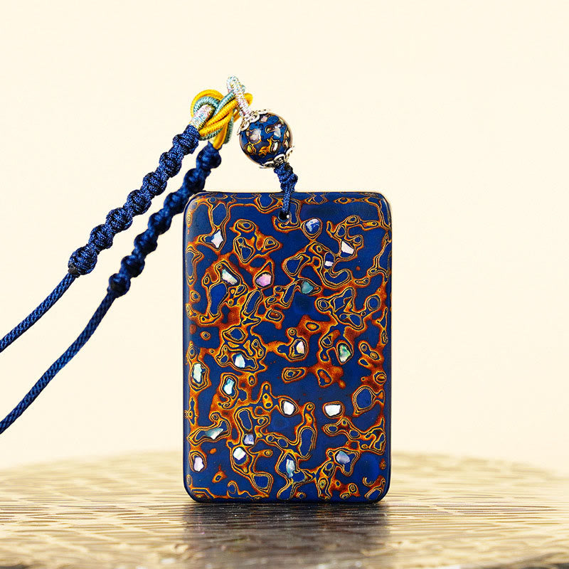 Handcrafted Lacquer Craft Sandalwood Protection Pendant Necklace