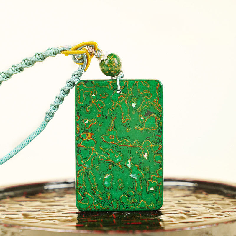 Handcrafted Lacquer Craft Sandalwood Protection Pendant Necklace