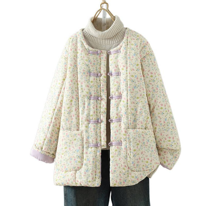 Structured Cotton-Blend Floral Print Mindful Walking Jacket