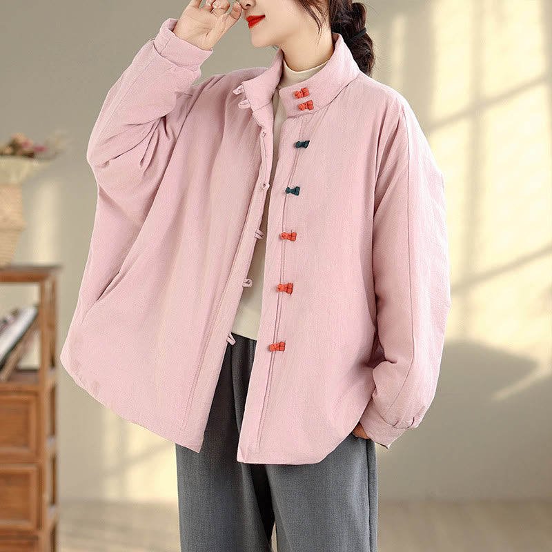 Tactile Cotton Thick Frog-Button Mindful Winter Jacket