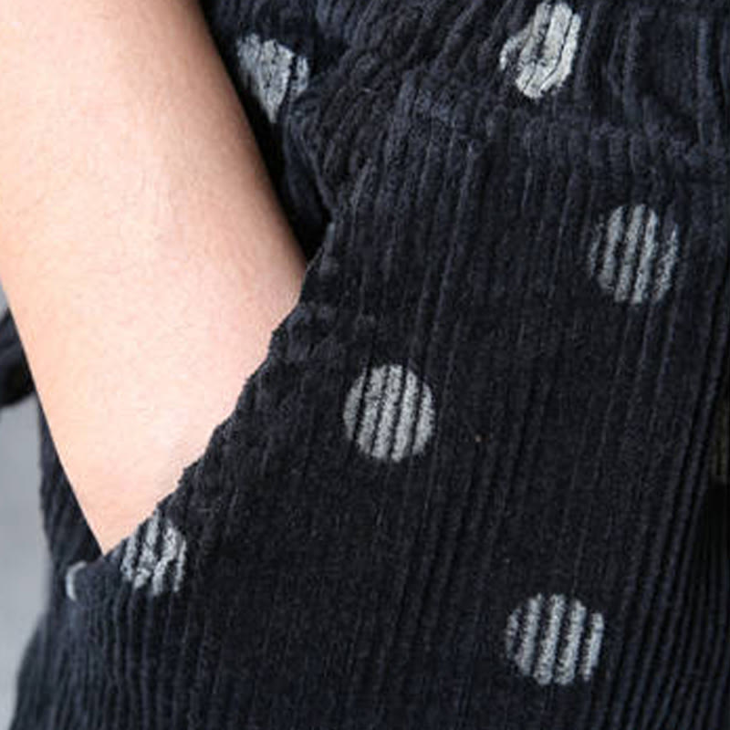 Women's Fall Commute Printing Dot Pattern Corduroy Harem Pants With Pockets