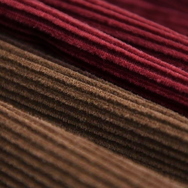 Women's Drawstring Design Cotton Corduroy Thermal Fleece-Lined Pants With Pockets