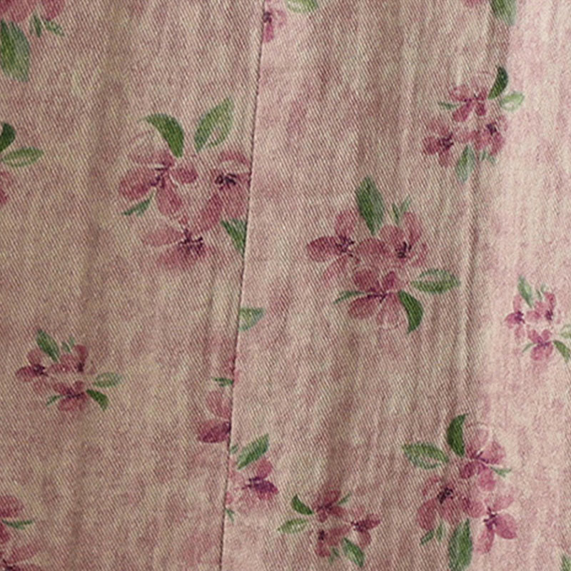 Women's Long Sleeve Thermal Cotton Printed Florwer Pattern Jacket With Pockets