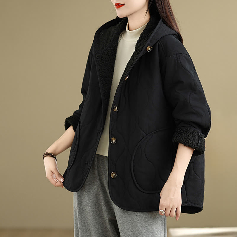 Women's Plain Long Sleeve Hoodie Design Cotton hermal Fleece-Lined Jacket With Pockets