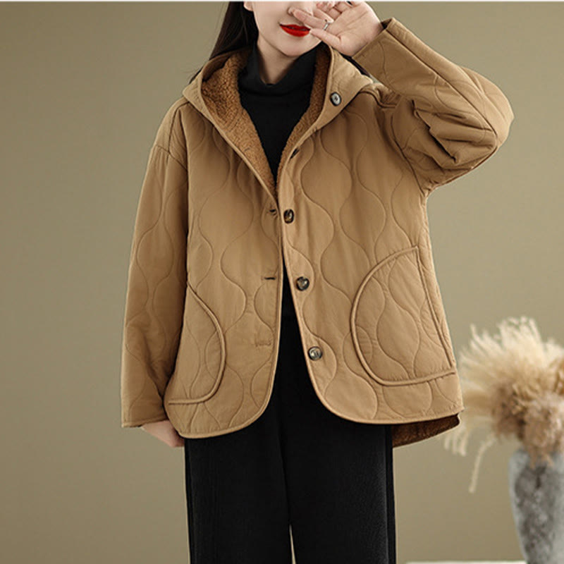 Women's Plain Long Sleeve Hoodie Design Cotton hermal Fleece-Lined Jacket With Pockets