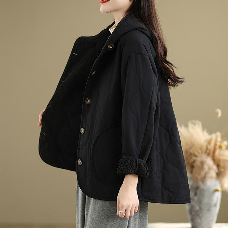 Women's Plain Long Sleeve Hoodie Design Cotton hermal Fleece-Lined Jacket With Pockets