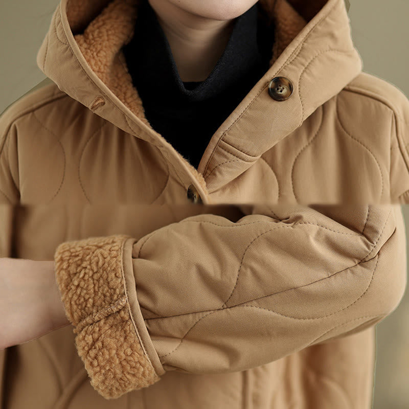 Women's Plain Long Sleeve Hoodie Design Cotton hermal Fleece-Lined Jacket With Pockets