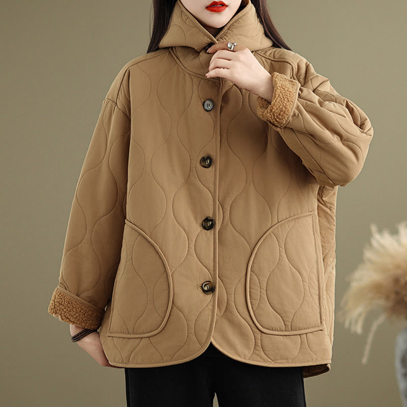 Women's Plain Long Sleeve Hoodie Design Cotton hermal Fleece-Lined Jacket With Pockets