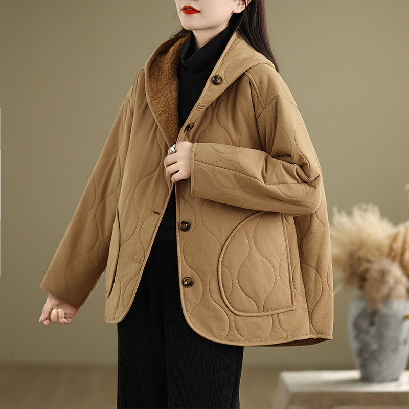 Women's Plain Long Sleeve Hoodie Design Cotton hermal Fleece-Lined Jacket With Pockets