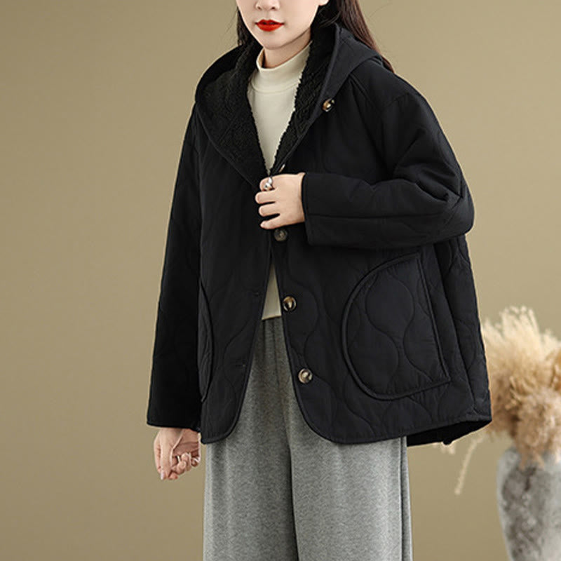 Women's Plain Long Sleeve Hoodie Design Cotton hermal Fleece-Lined Jacket With Pockets