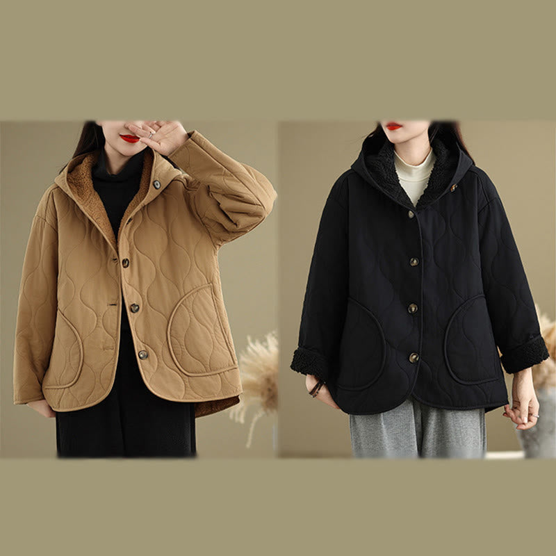 Women's Plain Long Sleeve Hoodie Design Cotton hermal Fleece-Lined Jacket With Pockets