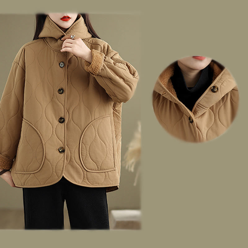 Women's Plain Long Sleeve Hoodie Design Cotton hermal Fleece-Lined Jacket With Pockets