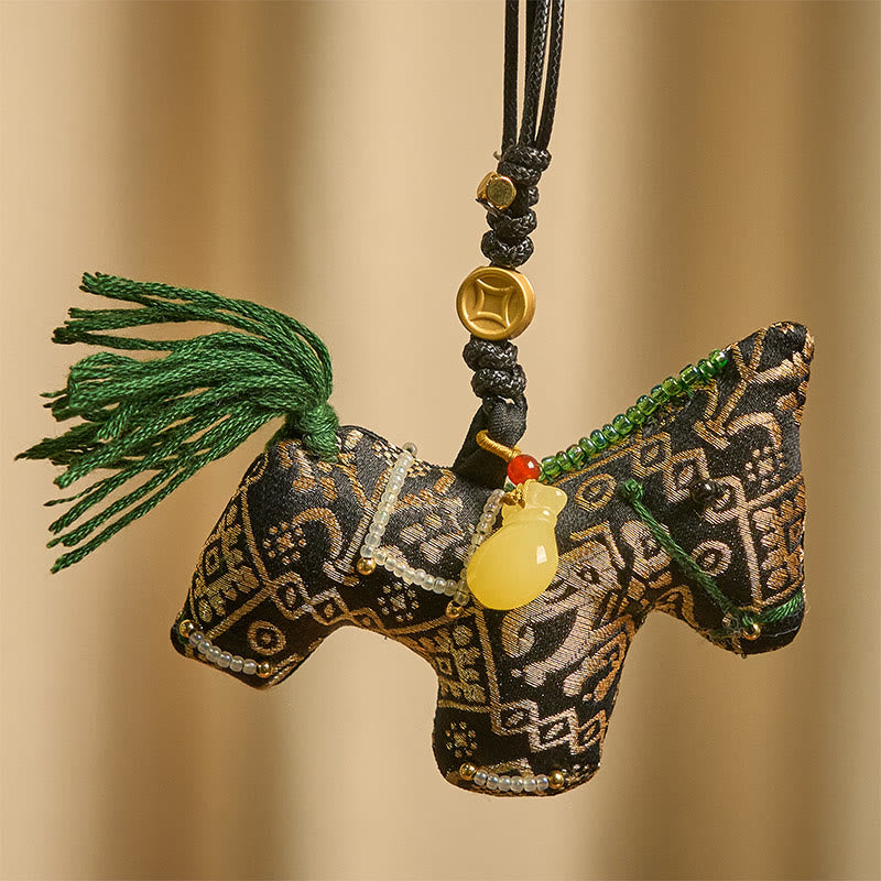 Year of the Horse Zhuang Brocade Silk Wishes You Good Luck Hanging Decoration