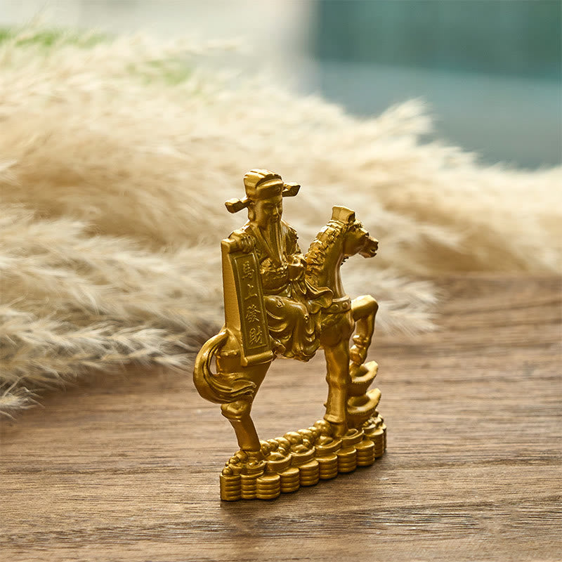 "Get Rich Now" Year of the Horse God of Wealth Ingots Prosperity Alloy Home Decoration