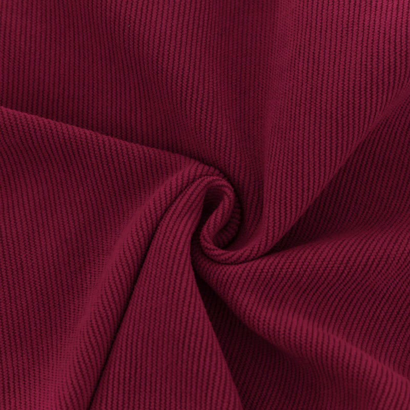 Women's Patchwork Cotton Corduroy Fleece-Lined Wide Leg Pants With Pockets