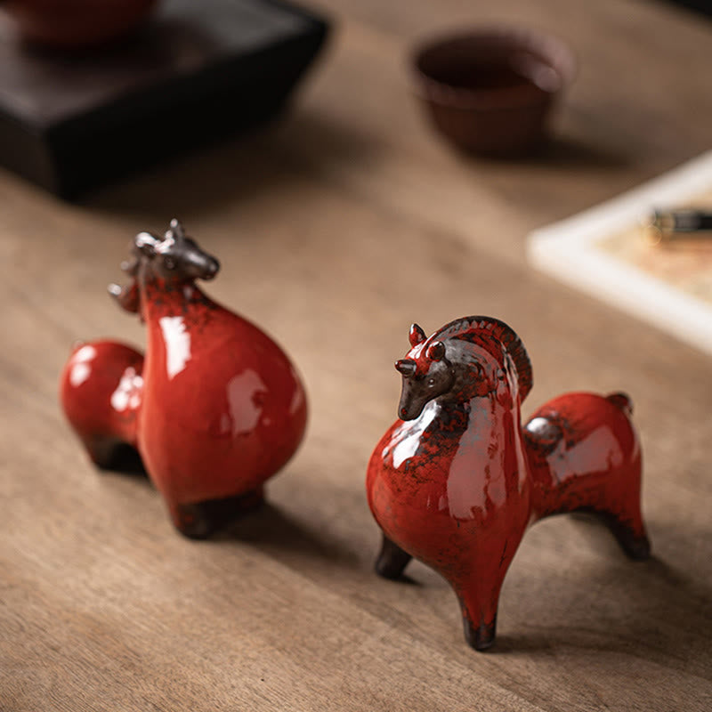 Year Of The Horse Ceramics Freedom Desktop Home Decoration