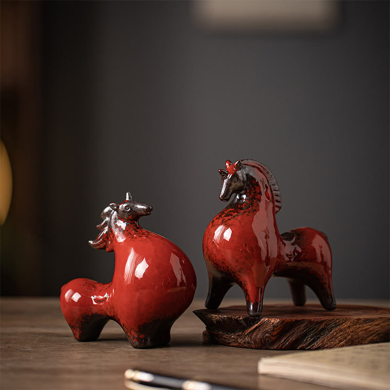 Year Of The Horse Ceramics Freedom Desktop Home Decoration