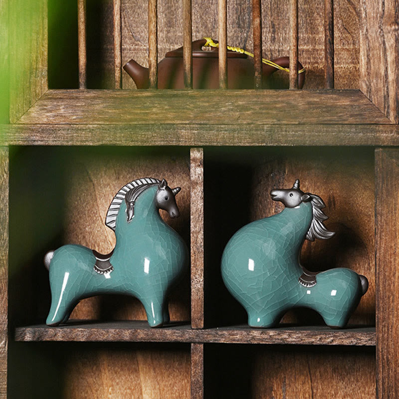 Year Of The Horse Ceramics Freedom Desktop Home Decoration