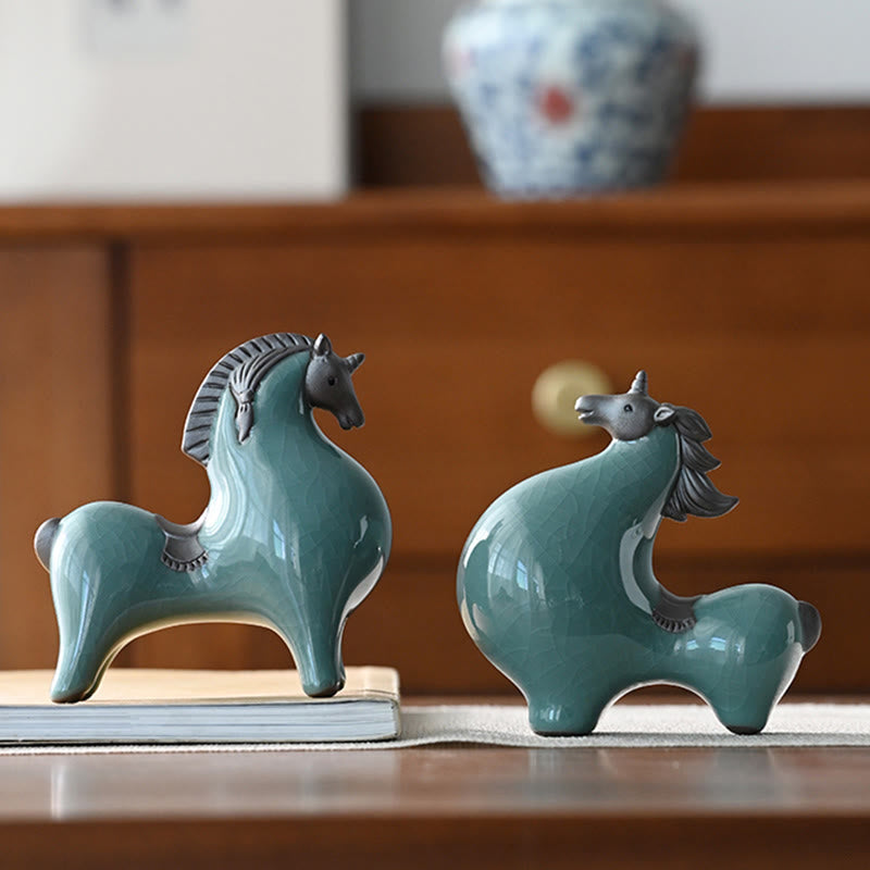 Year Of The Horse Ceramics Freedom Desktop Home Decoration