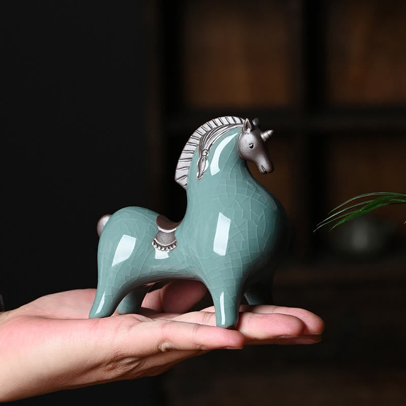 Year Of The Horse Ceramics Freedom Desktop Home Decoration