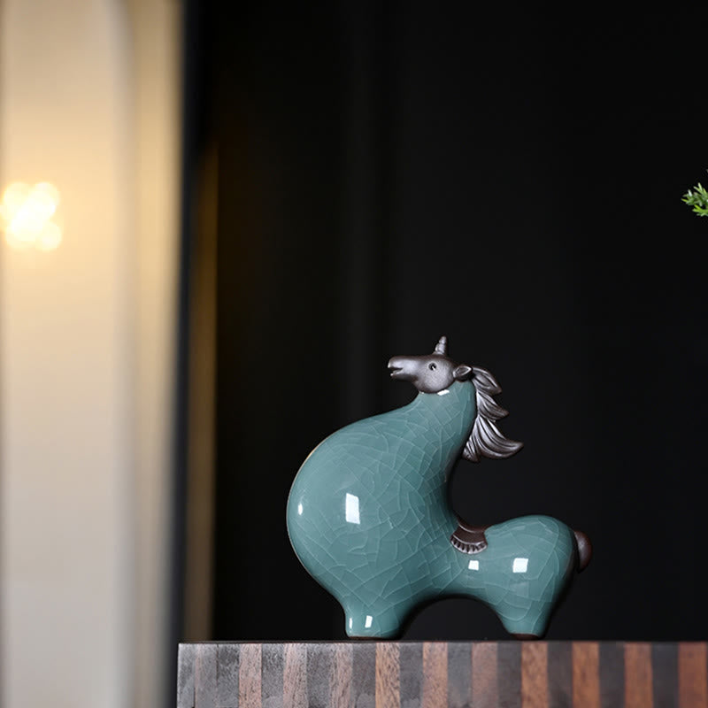 Year Of The Horse Ceramics Freedom Desktop Home Decoration