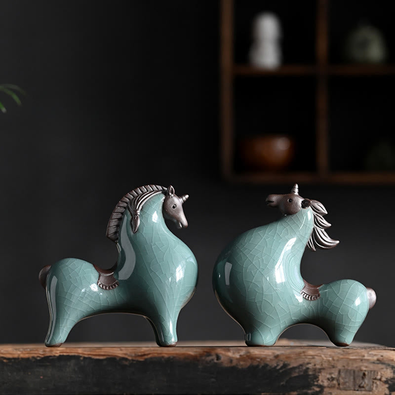 Year Of The Horse Ceramics Freedom Desktop Home Decoration