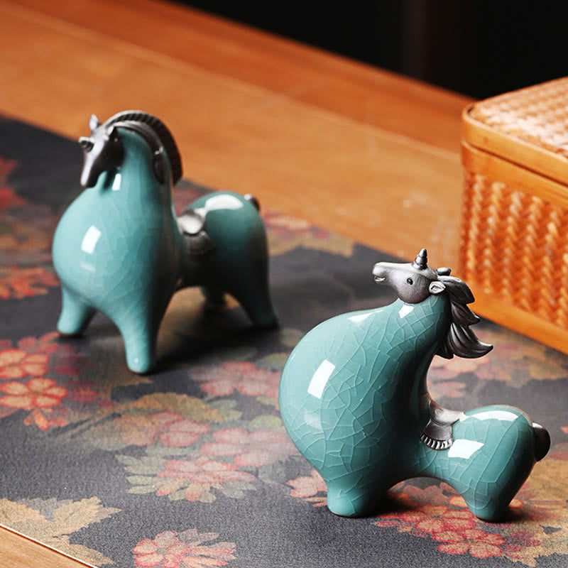 Year Of The Horse Ceramics Freedom Desktop Home Decoration
