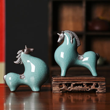 Year Of The Horse Ceramics Freedom Desktop Home Decoration