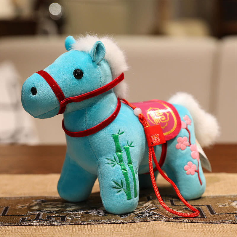 Year of the Horse Bamboo Dragon Lotus Phoenix Plush Doll Home Decoration