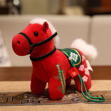Year of the Horse Bamboo Dragon Lotus Phoenix Plush Doll Home Decoration