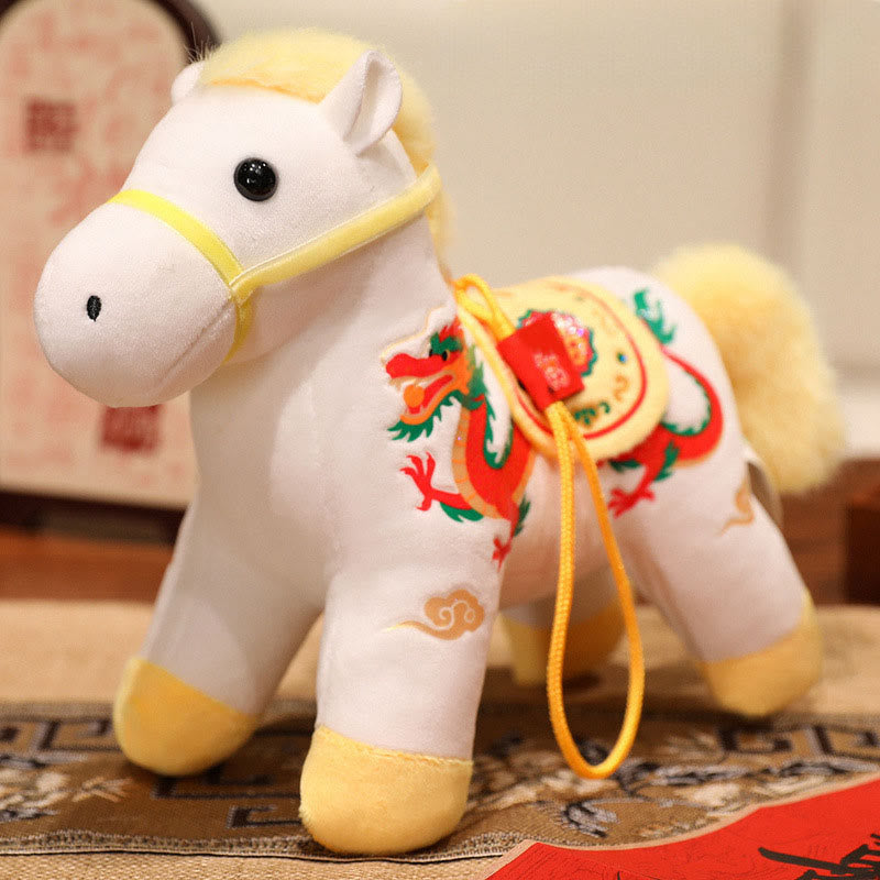 Year of the Horse Bamboo Dragon Lotus Phoenix Plush Doll Home Decoration